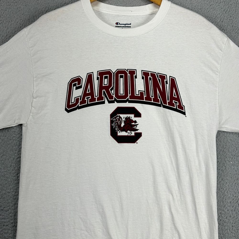 North Carolina Gamecocks Long Sleeve T-Shirt Mens Large White Crewneck Champion